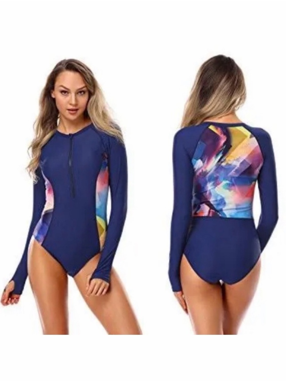 New AXESEA one piece swimsuit long sleeve rash guard surfing swimsuit size 6